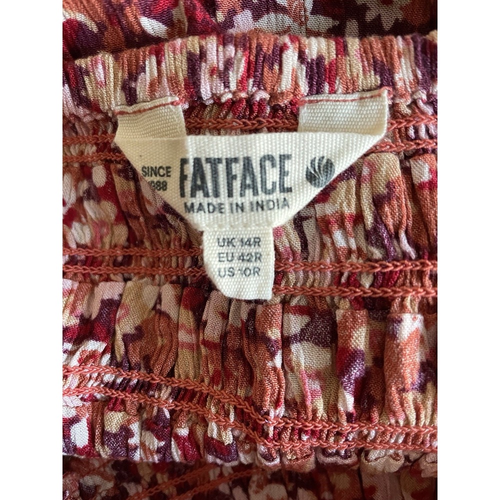 FatFace Ditsy Floral Smocked Mini Skirt 10 Boho Tiered Pull On Cottagecore Fall - Picture 2 of 8